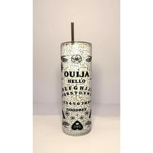 20 oz Ouija Board Glow in the Dark Stainless Steel Tumbler with Lid, Straw